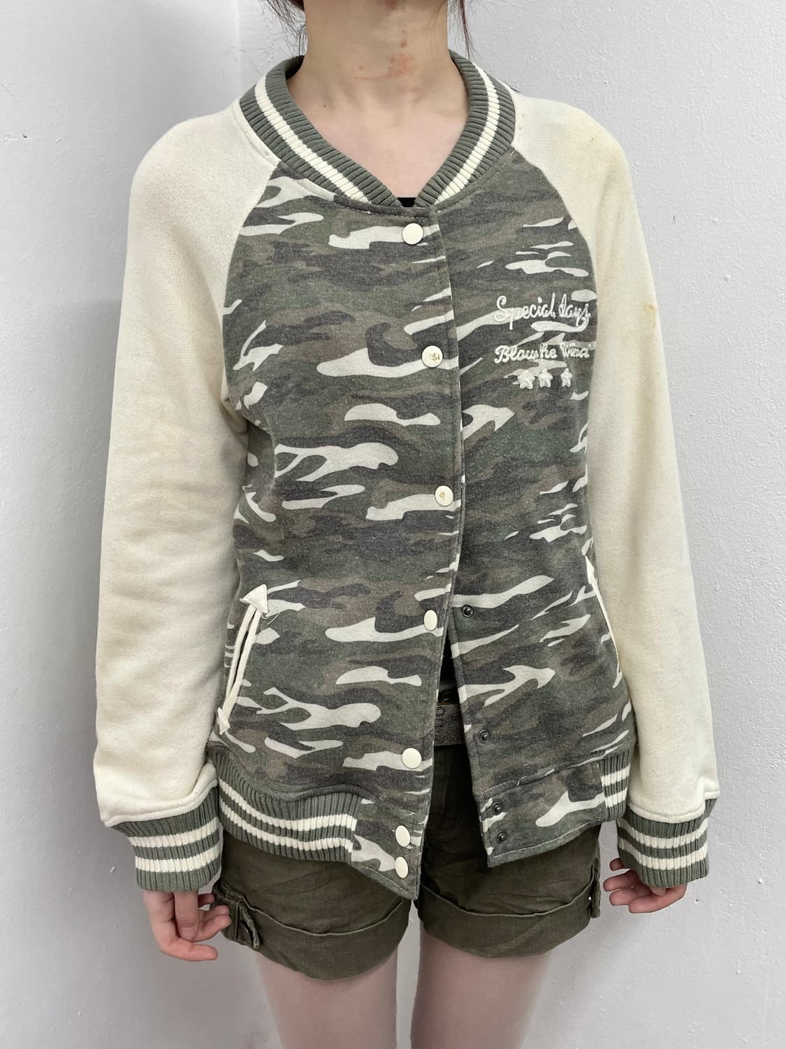 y2k 카모 버튼 자켓 상품이미지2