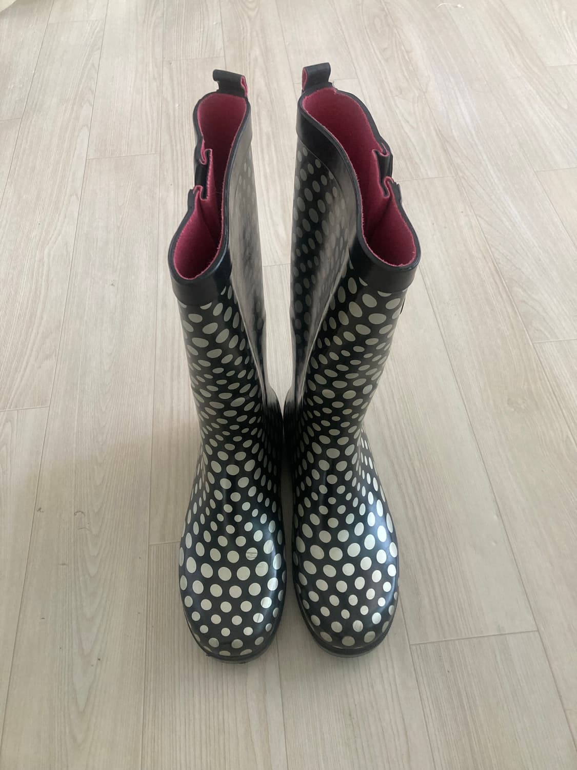 빈티지 레인부츠 장화(블랙 실버 도트) 상품이미지3