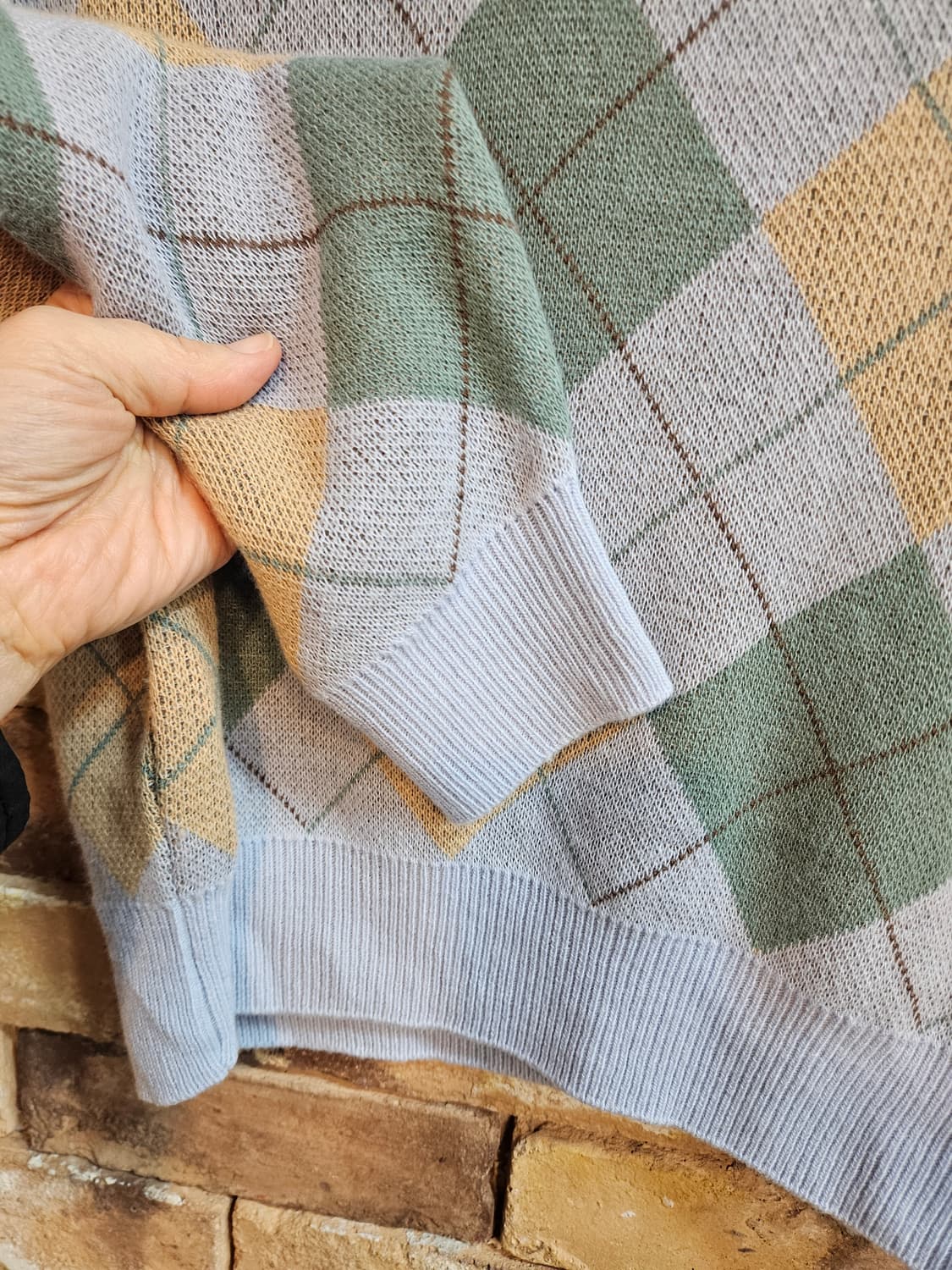 그로브 아가일 체크 니트 상품이미지4