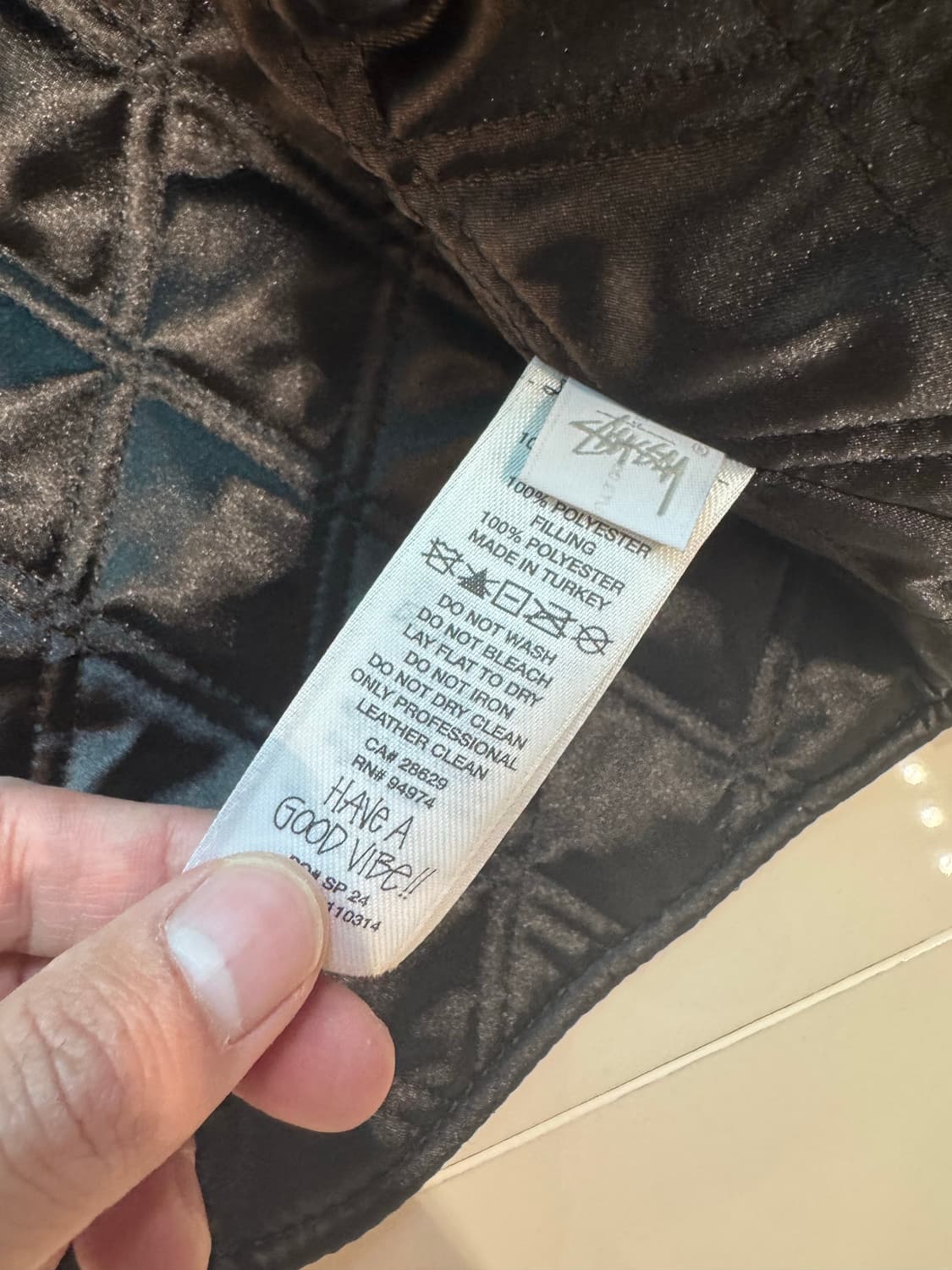 스투시 레더 오버셔츠 워시드 블랙 상품이미지2