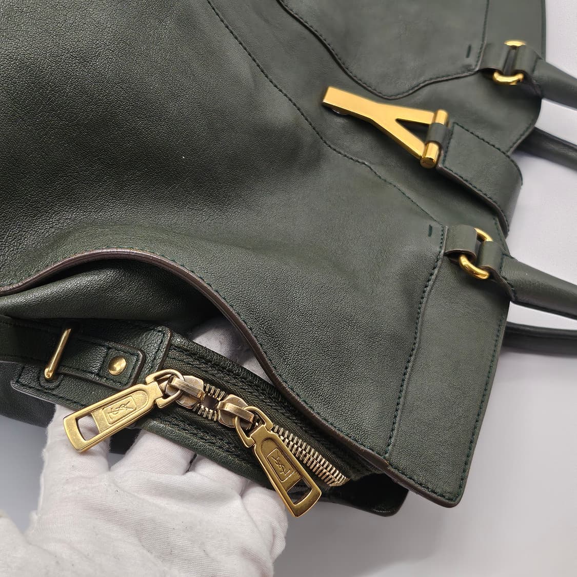 정품 입생로랑 카바시크 토트백 (다크그린) 상품이미지10