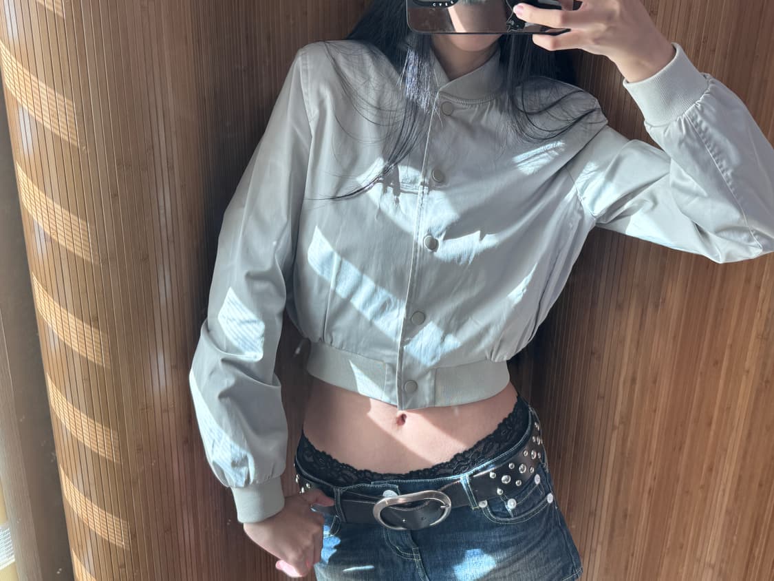 zara 여성 새틴 크롭 블루종 상품이미지7