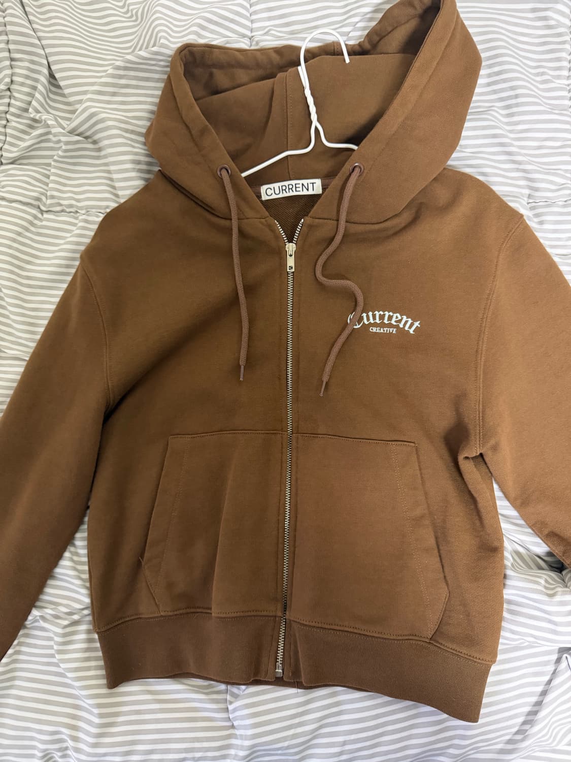 커렌트 후드집업 브라운 상품이미지4