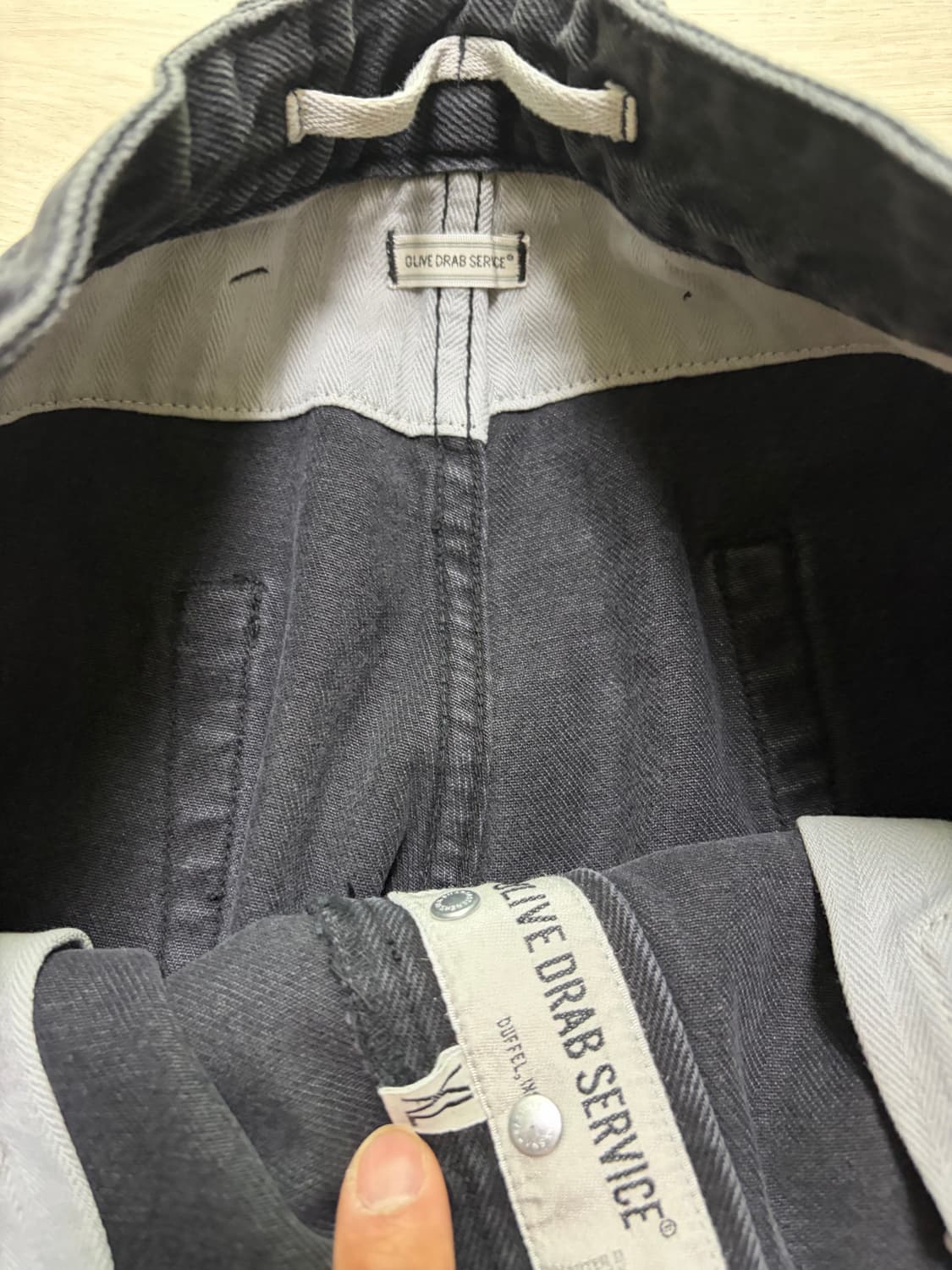 ODS 올리브드랩서비스 페이크 6포켓 팬츠 블랙 블리치 XL사이즈 상품이미지2