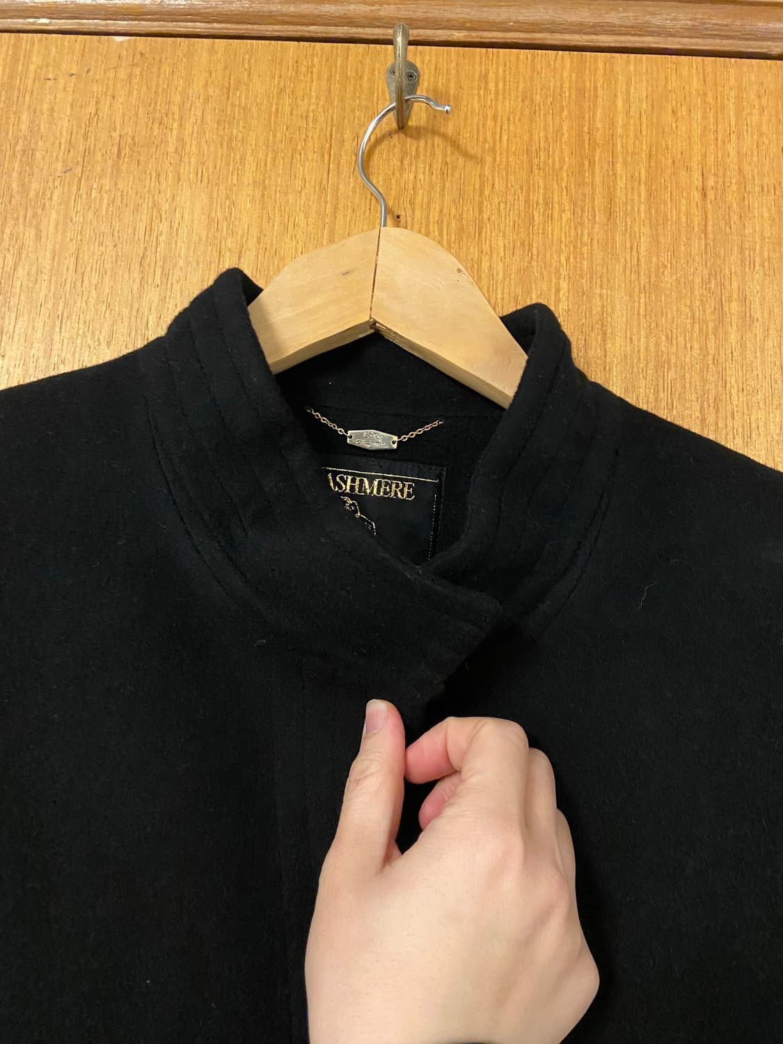 빈티지 캐시미어 블랙 코트 상품이미지3