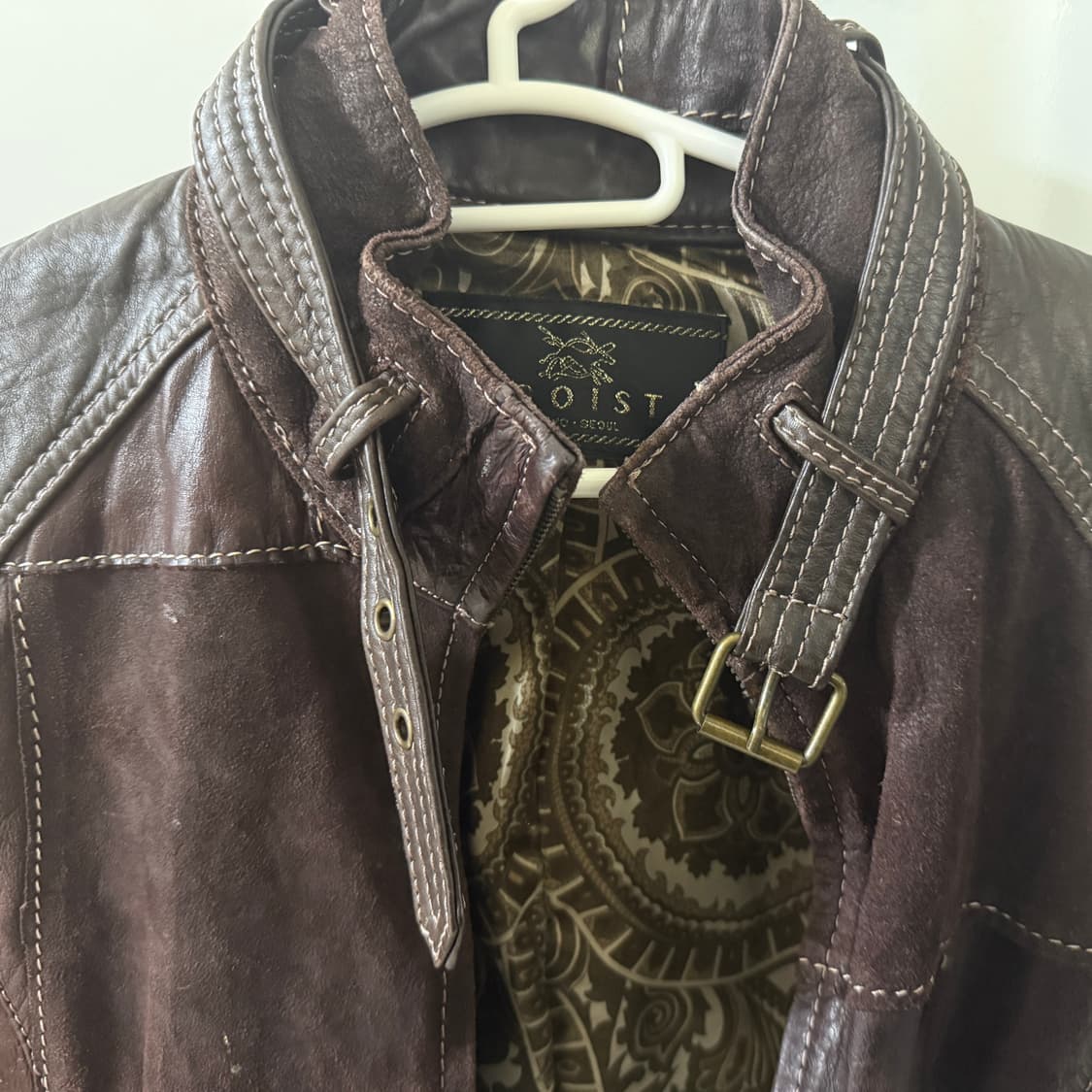 일본 빈티지 스웨이드 패치 가죽 자켓 상품이미지3