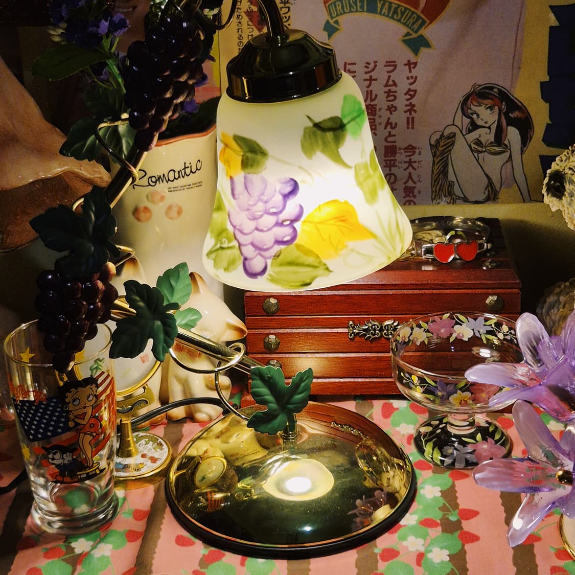 90s 일본 레트로 포도 넝쿨 글라스 터치 조명 상품이미지2