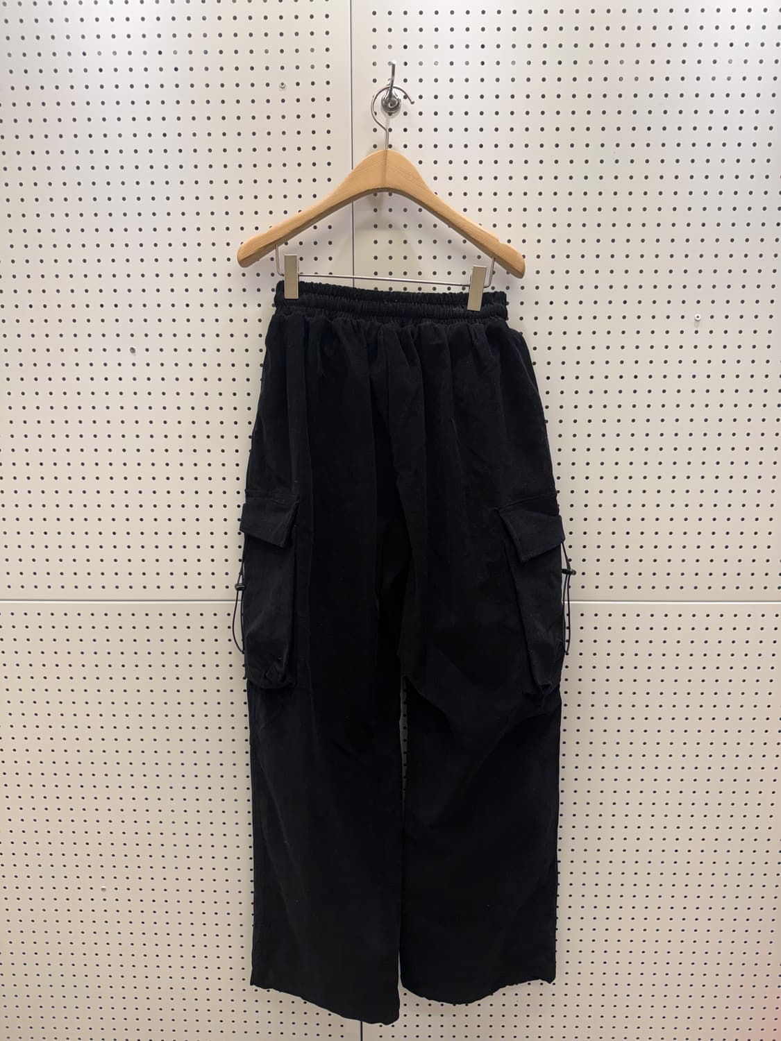 스트링 카고 팬츠 블랙 U544 상품이미지3