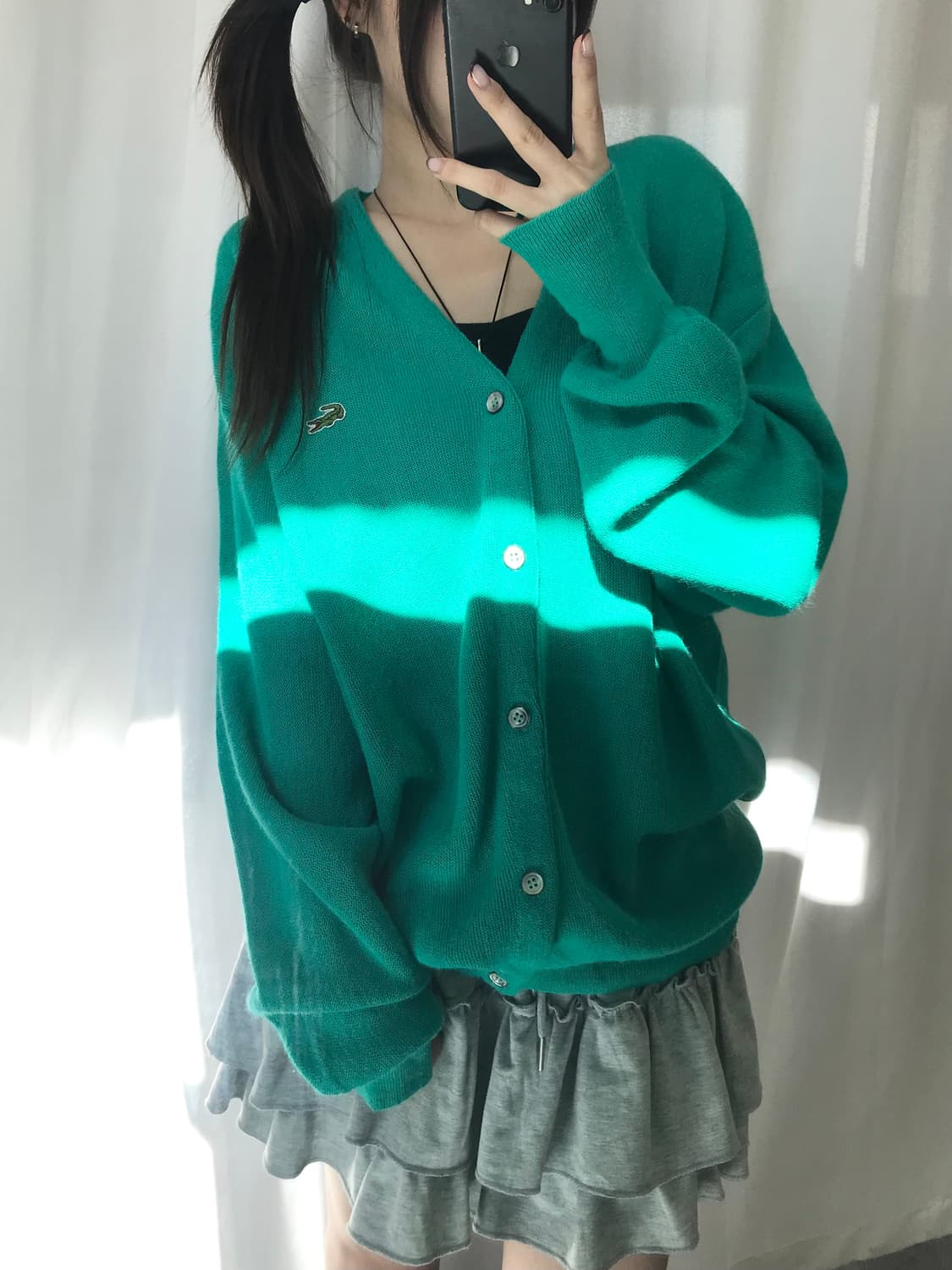 Lacoste 아이조드 라코스테 브이넥 울 가디건  상품이미지1