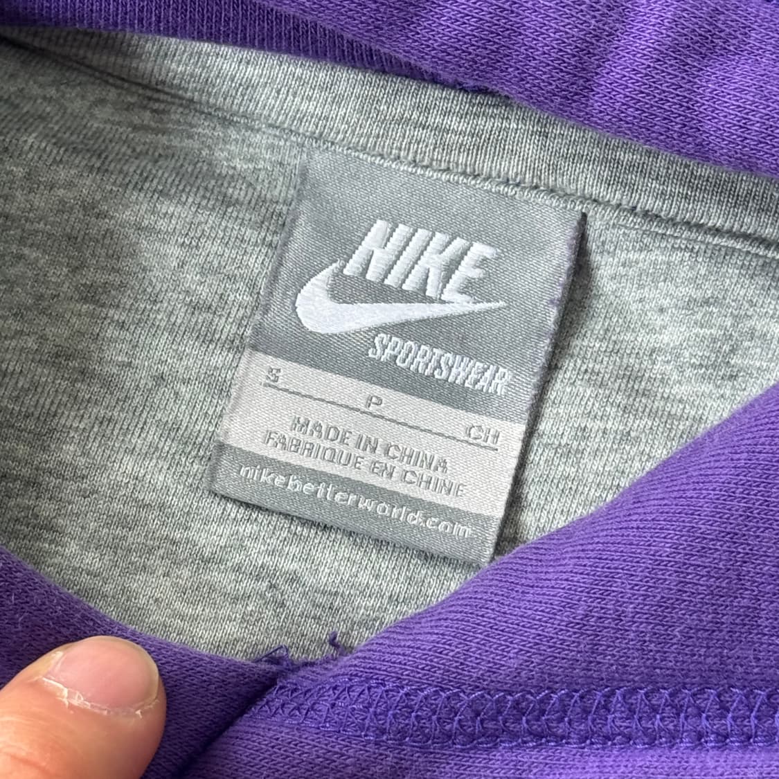 나이키 빈티지 퍼플 빅로고 후드 S 상품이미지4