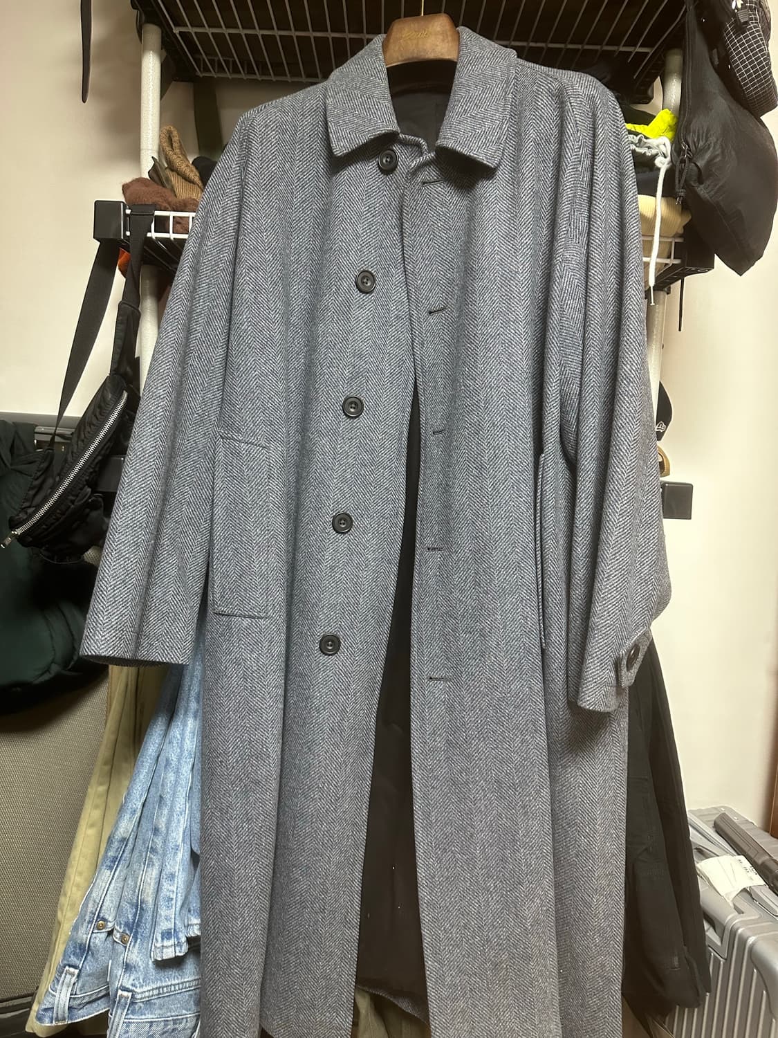 E.tautz 헤링본 발마칸 코트 s(오버사이즈) 상품이미지1