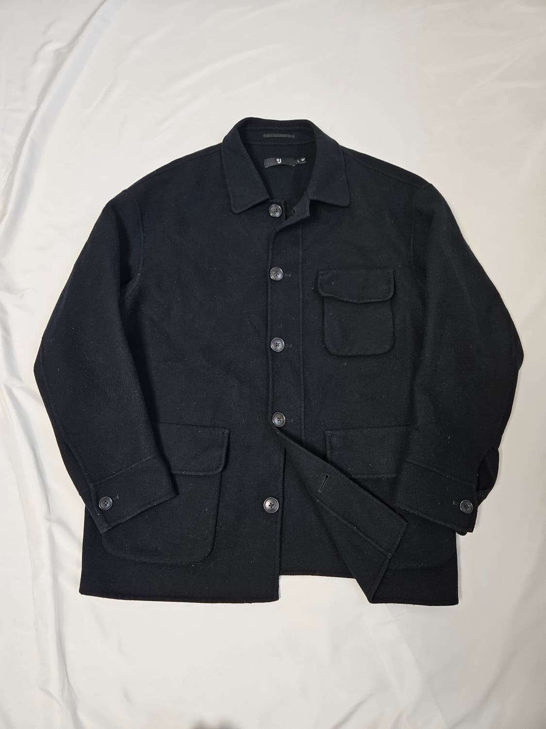 유니클로x질샌더 +J 콜라보 울 블렌드 워크자켓 오버사이즈 L 블랙 상품이미지1