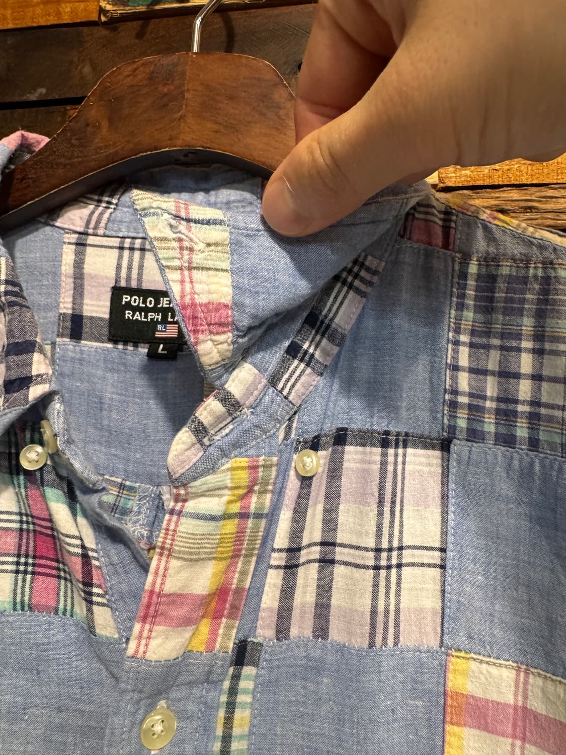 90s polo Jeans co, patchworked Shirt 상품이미지5