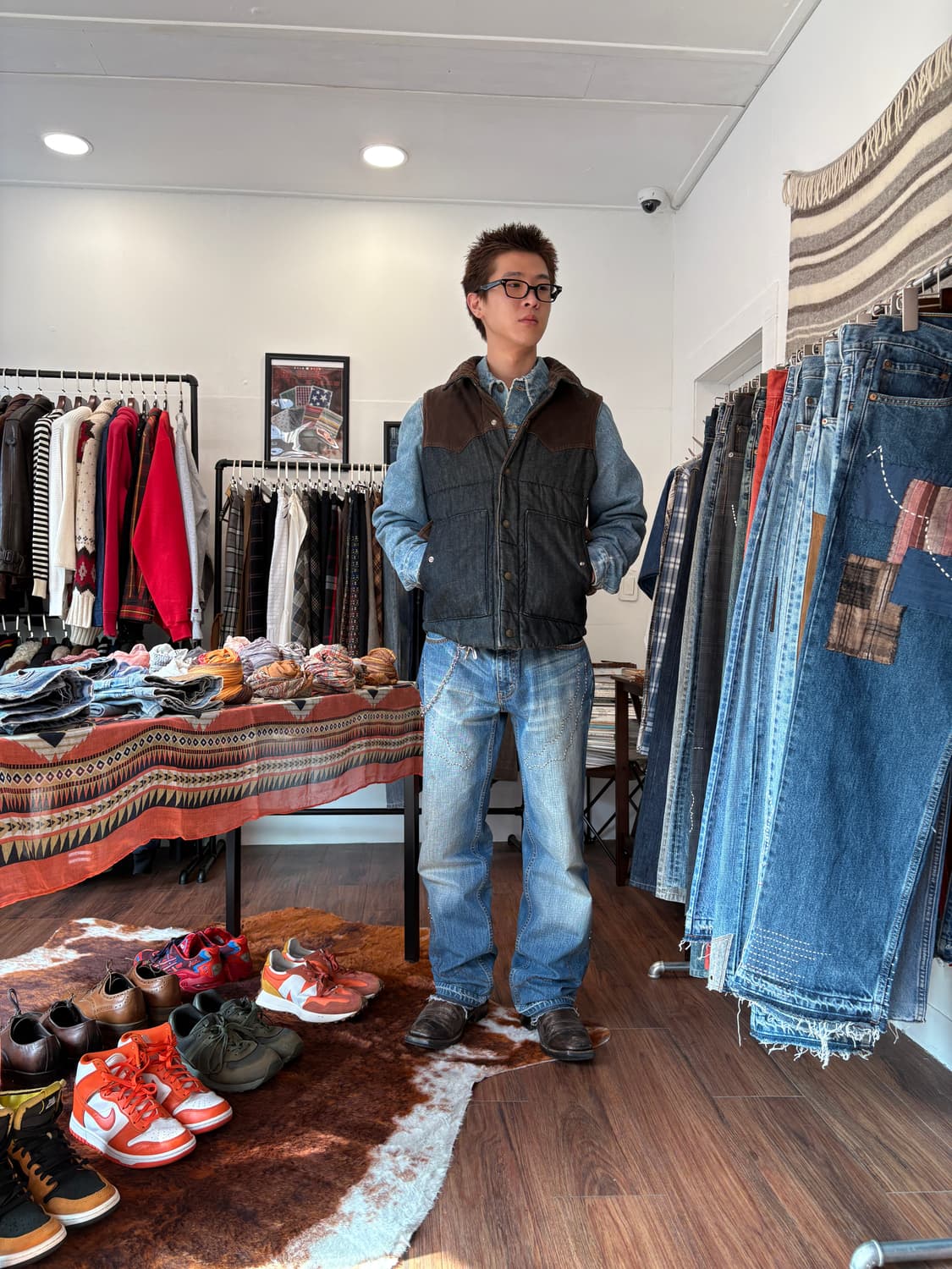 Levi's 리버시블 웨스턴 패딩 베스트 상품이미지1