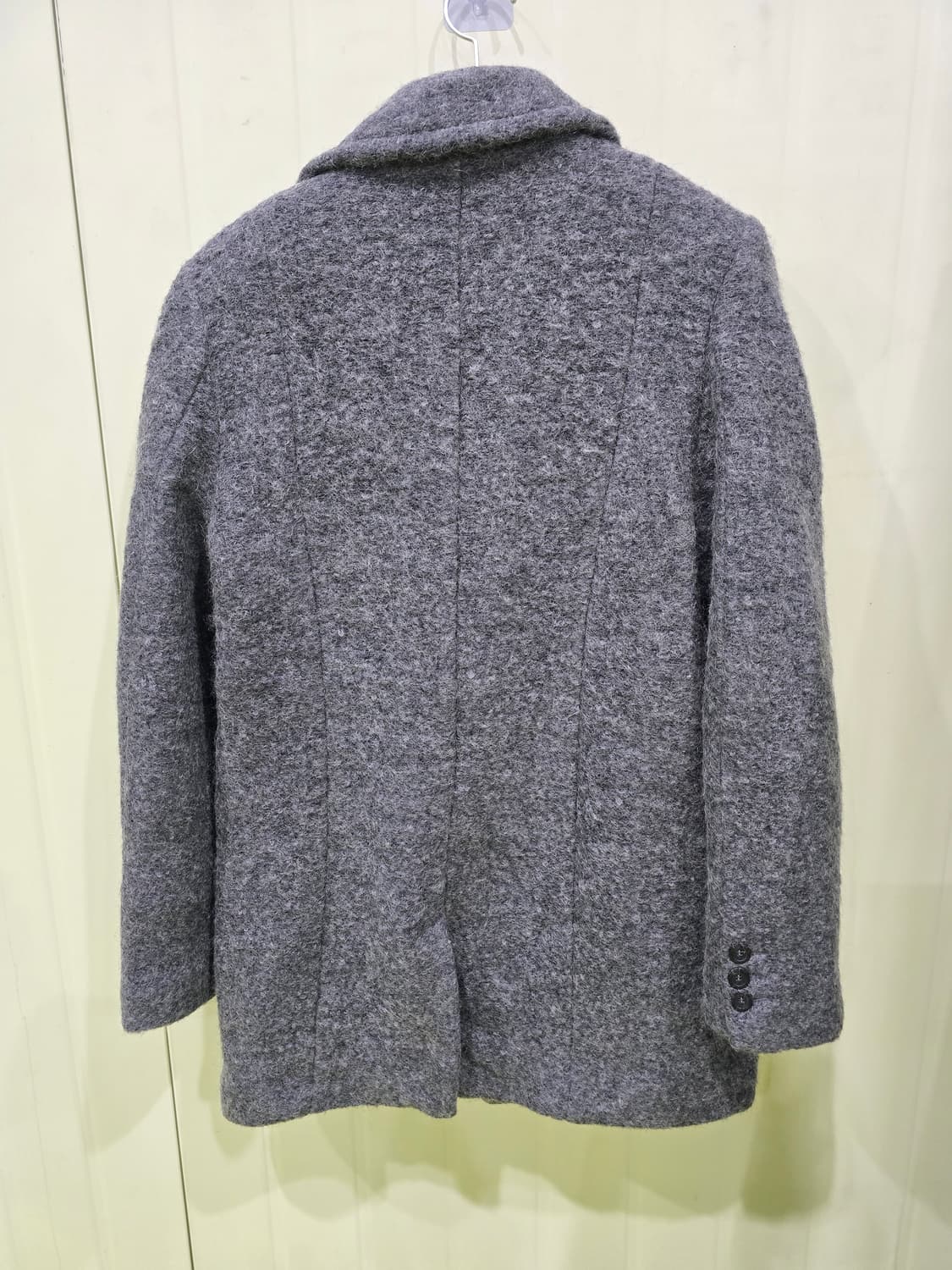 자라 남성 울 더블 버튼 회색 코트 상품이미지4