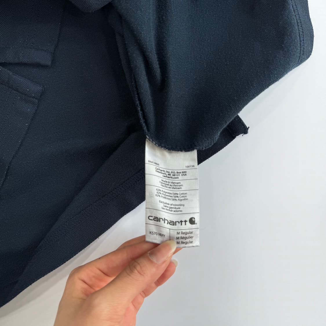 Carhartt 칼하트 네이비 카라 반팔티 상품이미지6