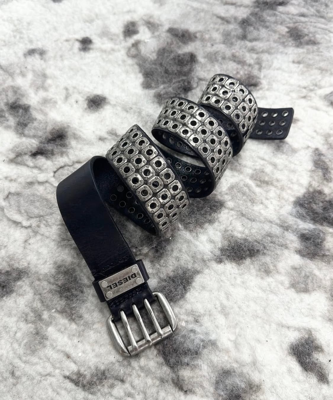 Diesel 디젤 스터드 레더 벨트 상품이미지1