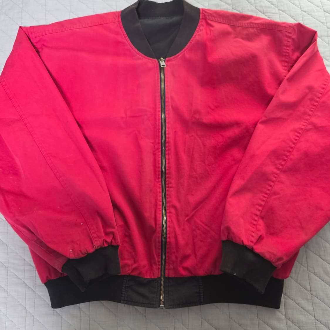 [XL] 90s 빈티지 말보로 리버시블 봄버 자켓 블랙/레드 스테인 상품이미지7