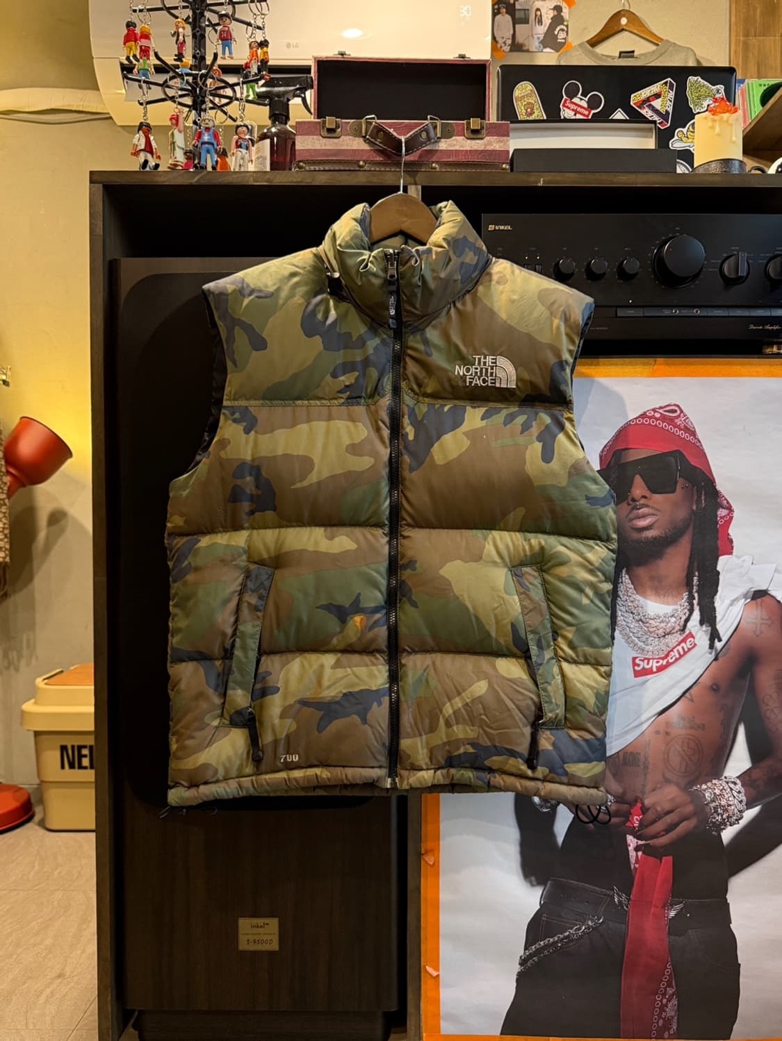 노스페이스 눕시 센터로고 카모 베스트 상품이미지2