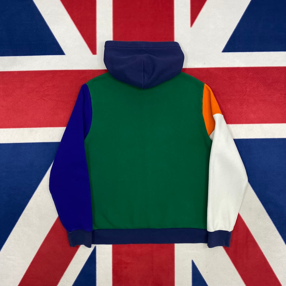 폴로 컬러블록 후드티 실측 M  상품이미지4