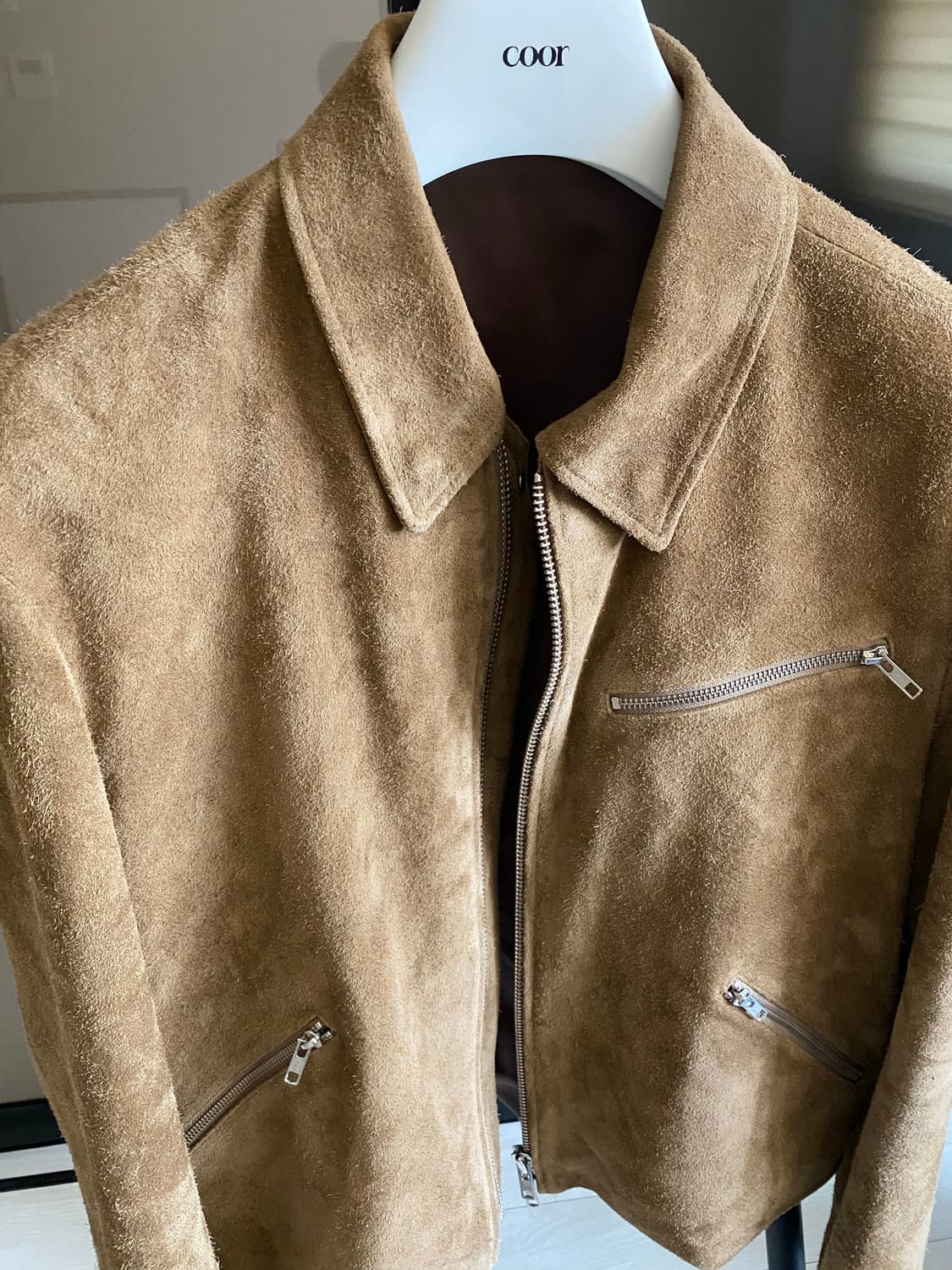 쿠어 버팔로 스웨이드 멀티 집 워시드 레더 자켓 상품이미지3