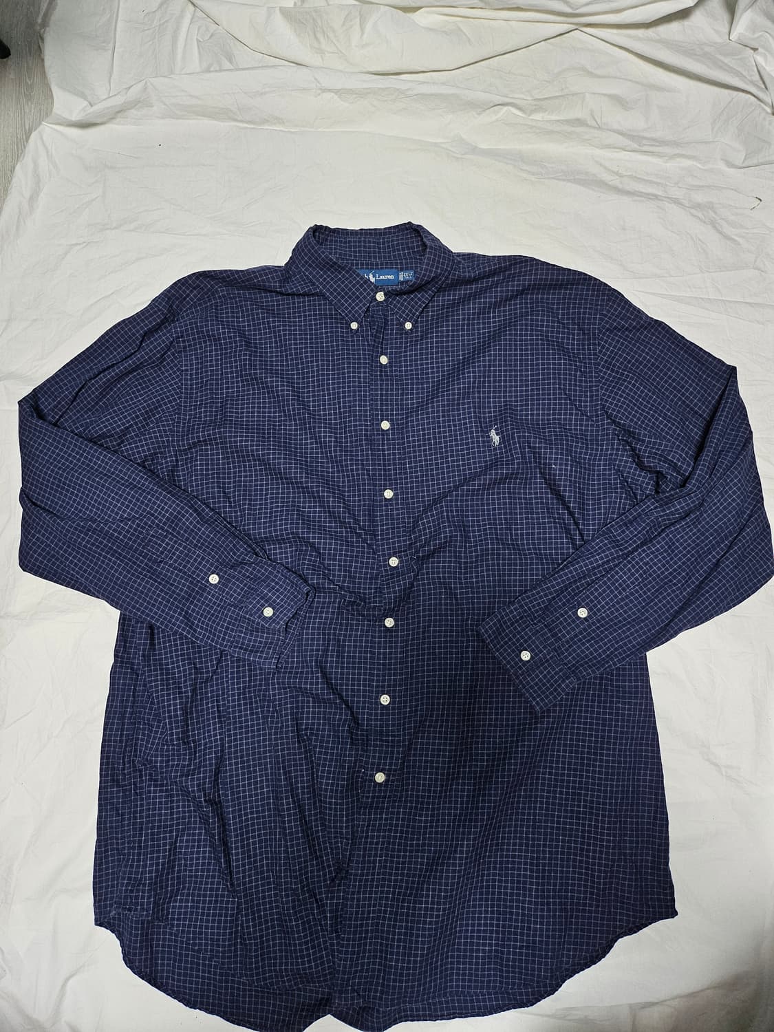 폴로랄프로렌 잔체크 빅셔츠 네이비 XXL 상품이미지1