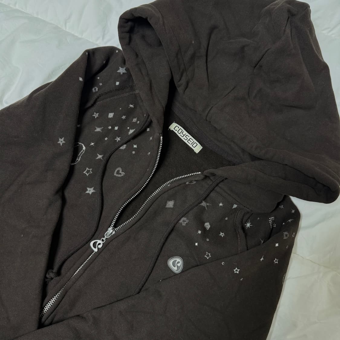 코이세이오 트윙클 후드 집업 다크 브라운 상품이미지2