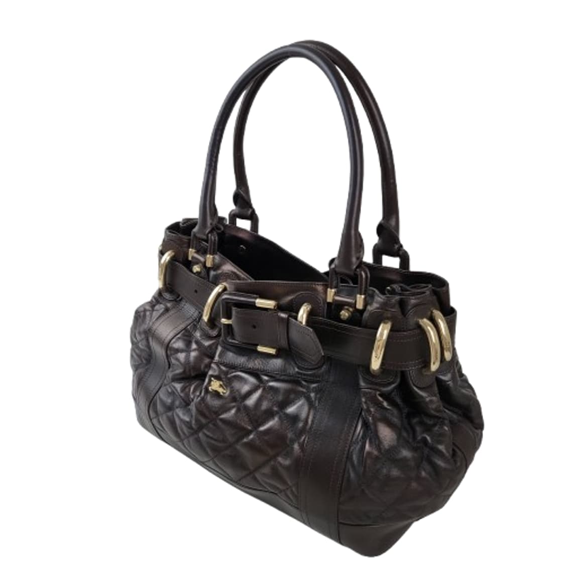 정품 버버리 벨티드 다크브라운 퀼팅 가죽 숄더백 상품이미지4