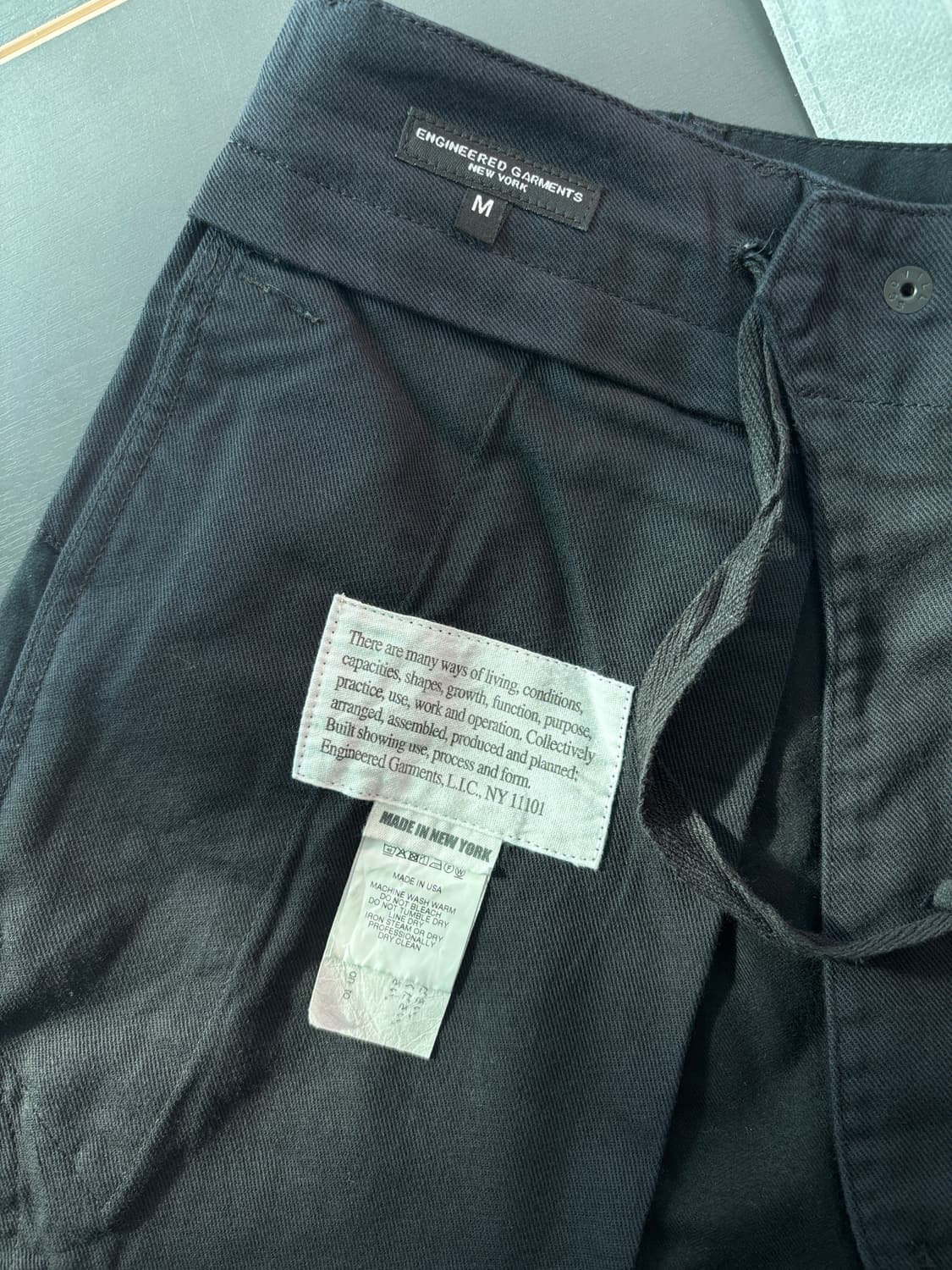 [M, 32]엔지니어드가먼츠 오버팬츠 A 브러쉬드 블랙 HB 상품이미지7