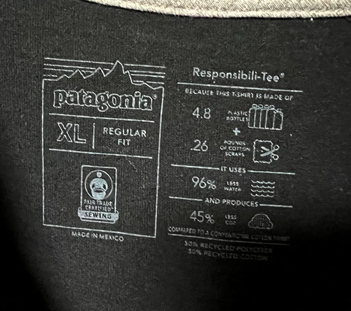 파타고니아 남자 반팔티 블랙 라운드넥 캐주얼 백로고 기본 XL 105 상품이미지3
