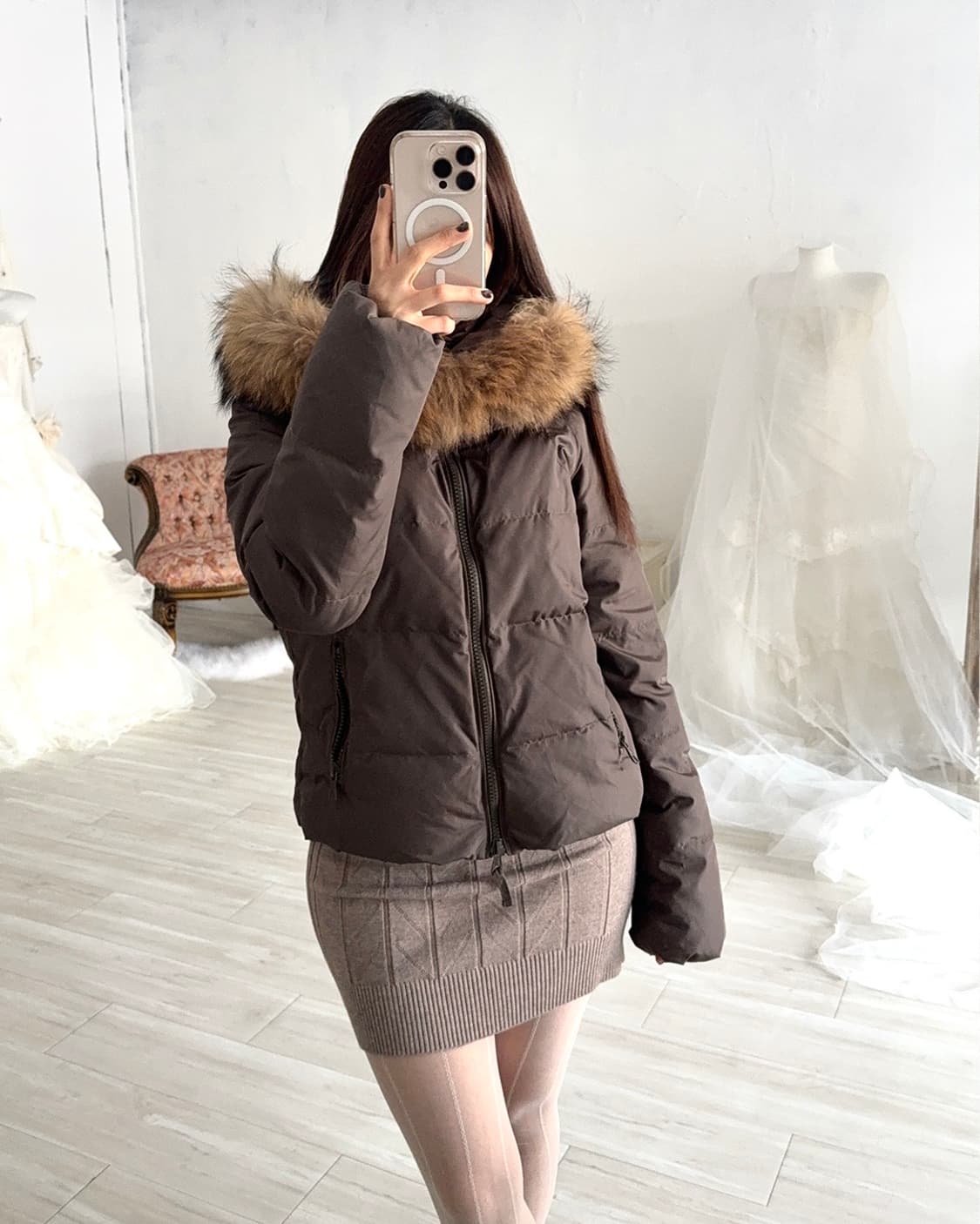 Archive G.O.A khaki brown duck down padd 상품이미지3