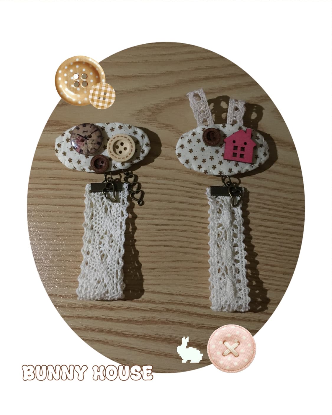 핸드메이드 버니하우스 패브릭 뱃지 상품이미지1