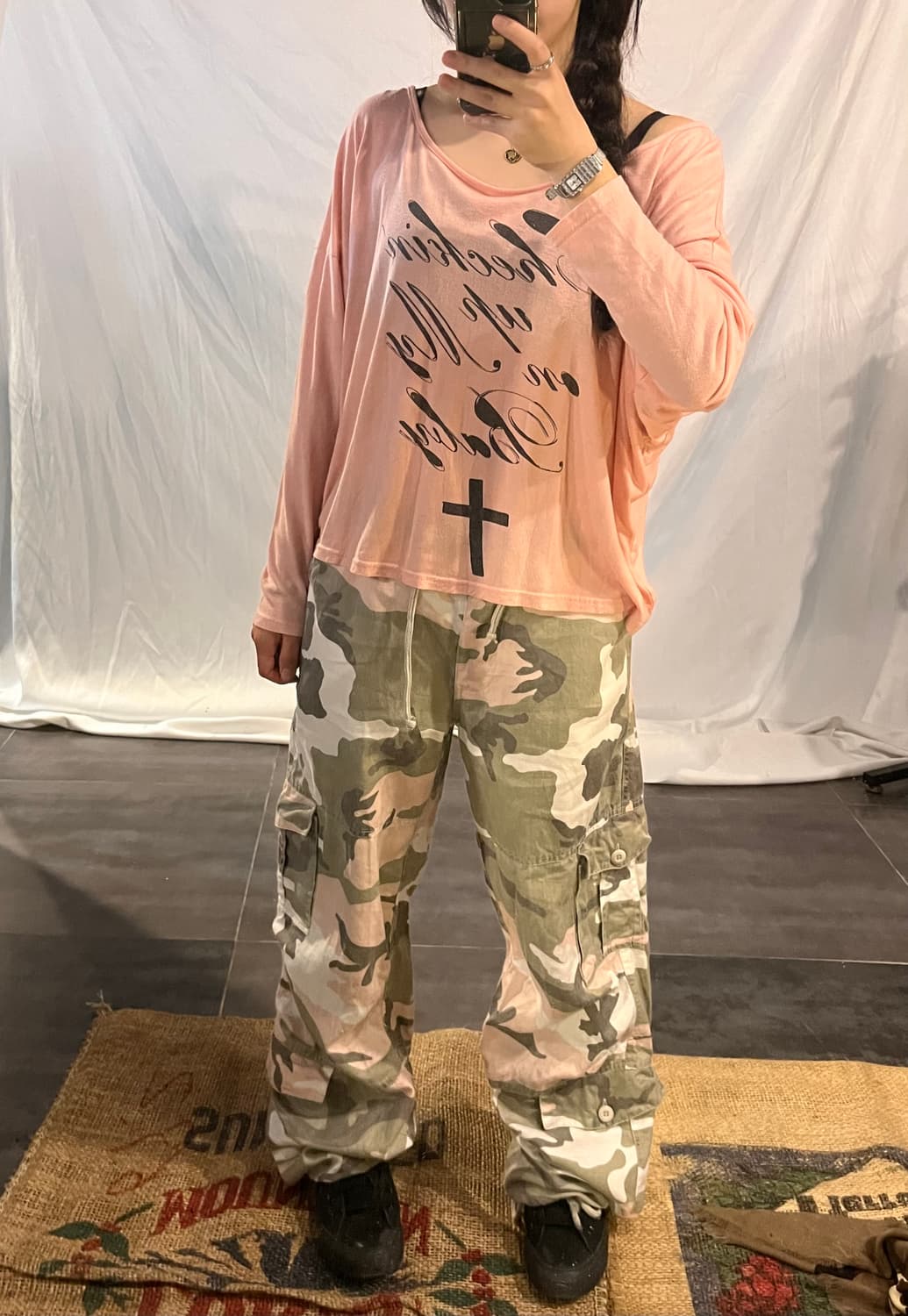 Race skull point off-shoulder 상품이미지5