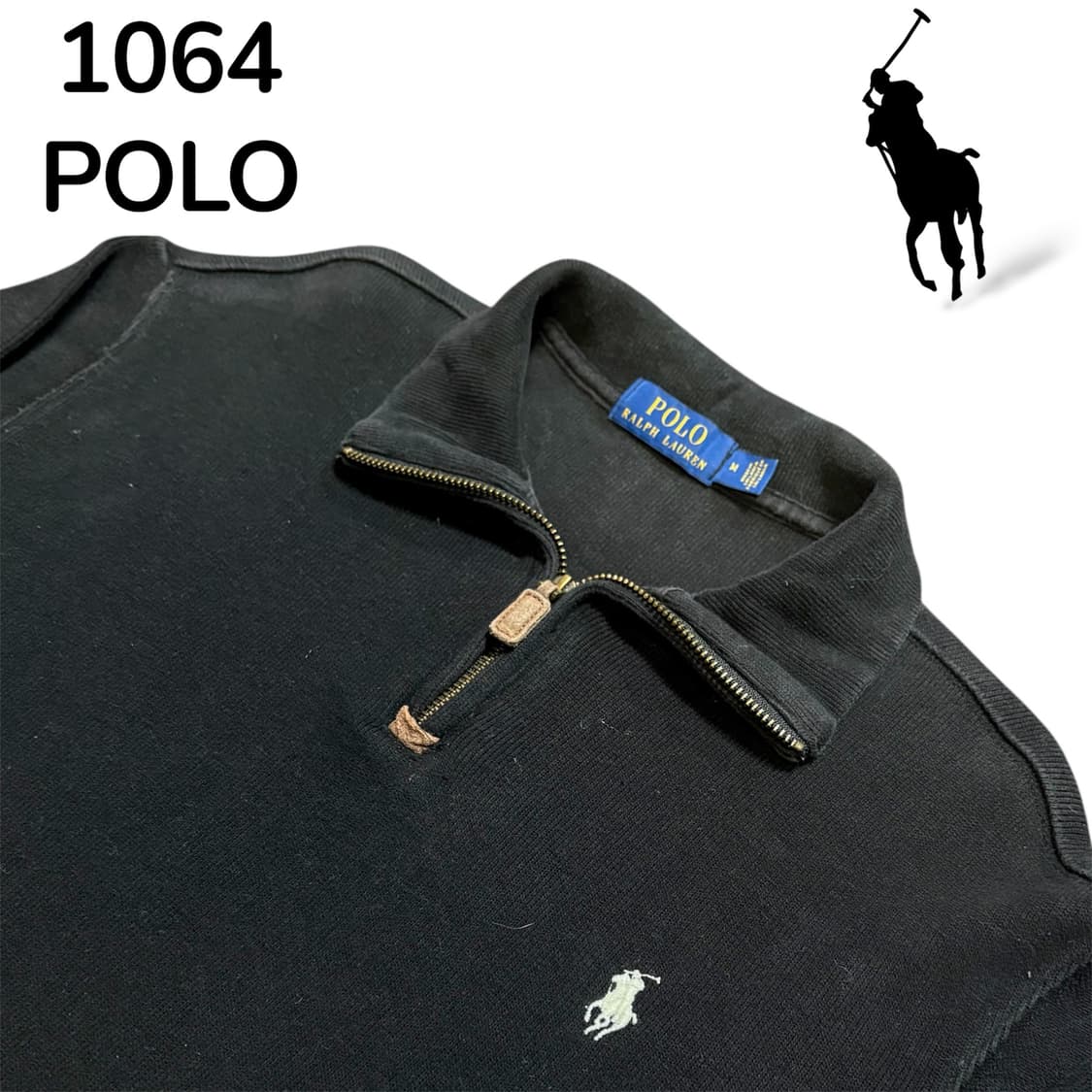폴로 블랙 반집업 신형 니트 M 상품이미지4
