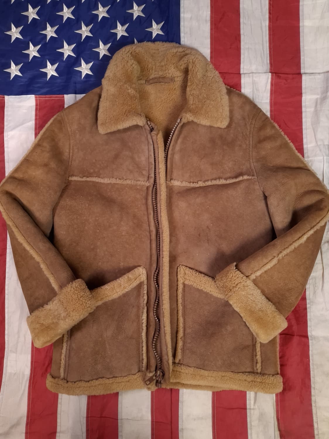 오리지날 80's 미국제조  Sawyer 리얼레더 무스탕 상품이미지1