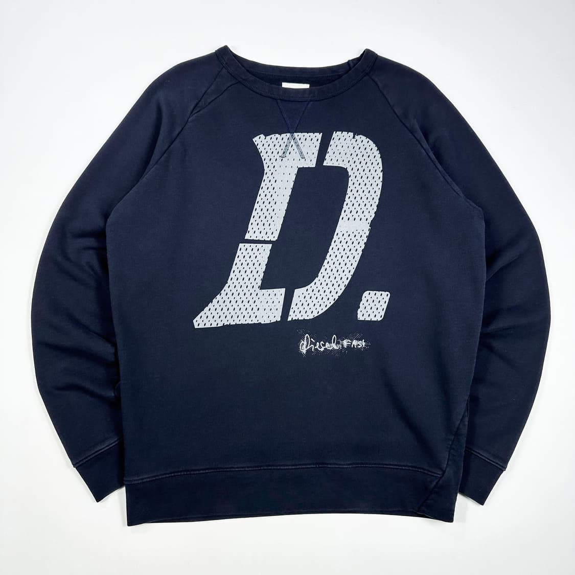 DIESEL 디젤 빅로고 빈티지 맨투맨 네이비 XL 상품이미지1