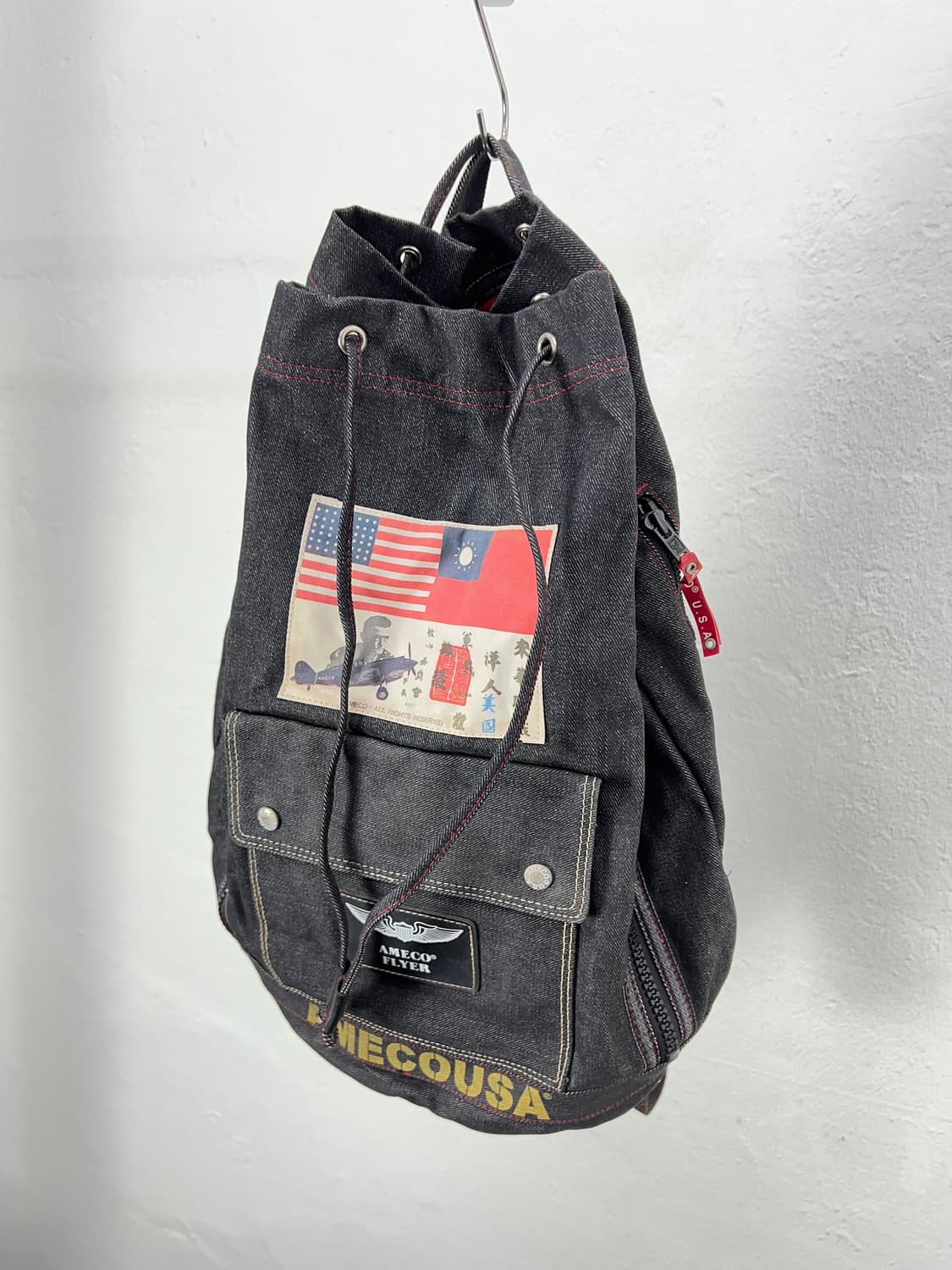 아메코 USAF AIRFORCE 밀리터리 드로스트링 데님 백팩 상품이미지3