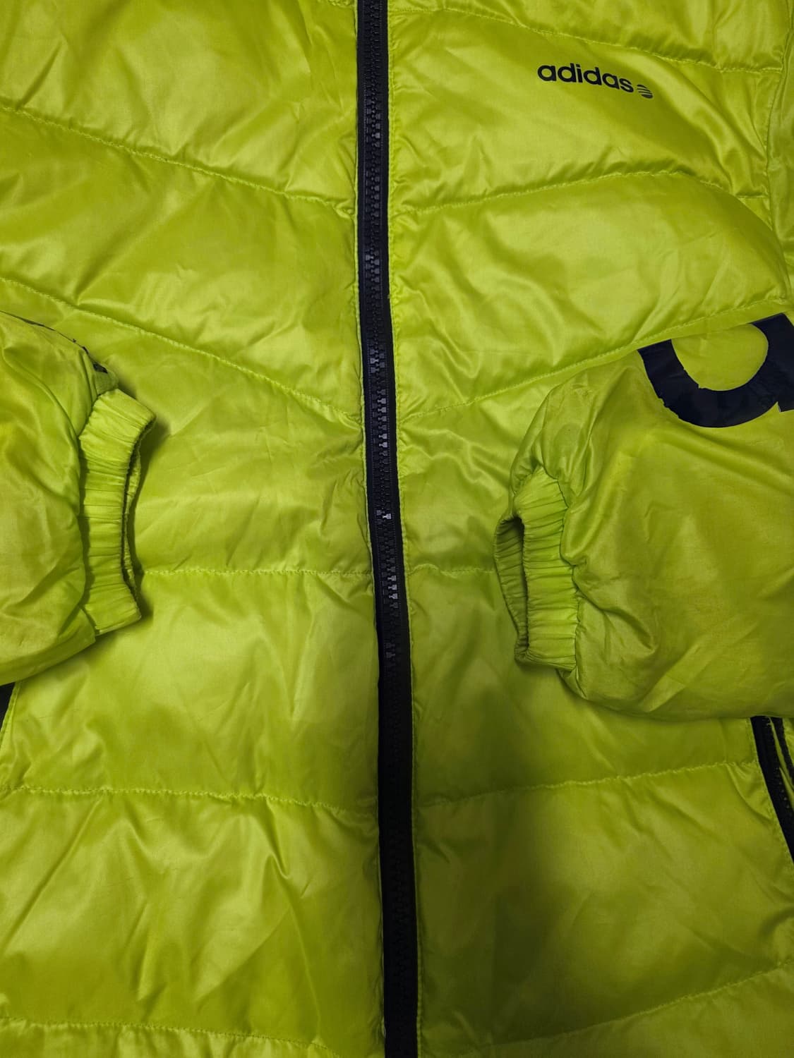 아디다스 네오 형광 후디패딩s 68/52 실측M 상품이미지2