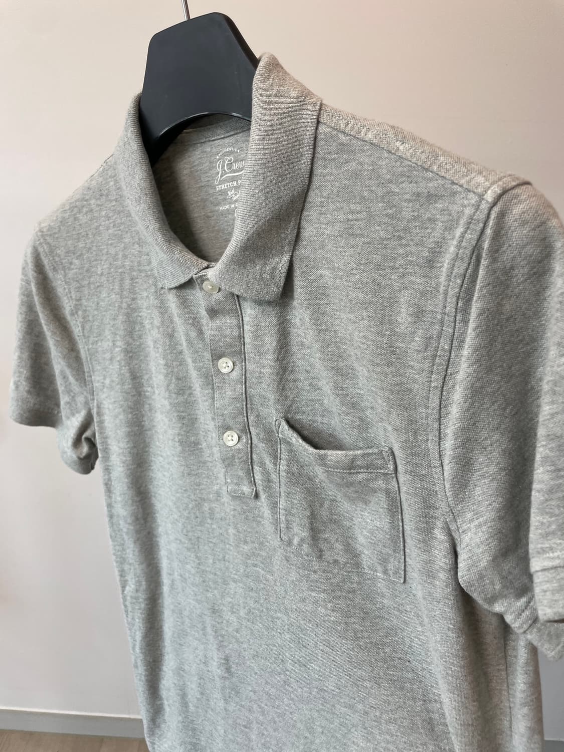 (S) jcrew 제이크루 그레이 포켓 반팔 카라티 상품이미지2