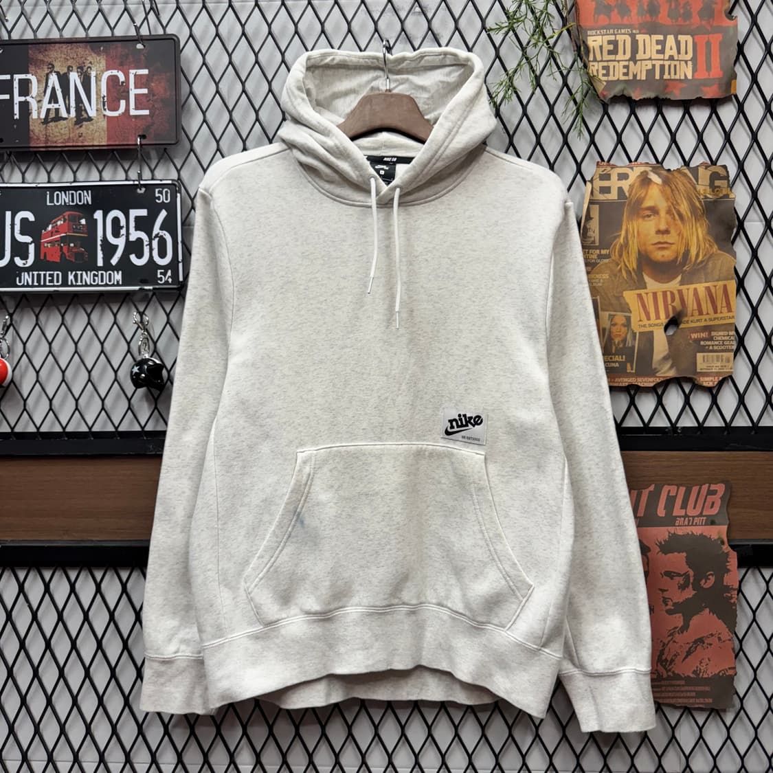 나이키 SB 후드티 후면 빅로고 포인트 멜란지 그레이 상품이미지2