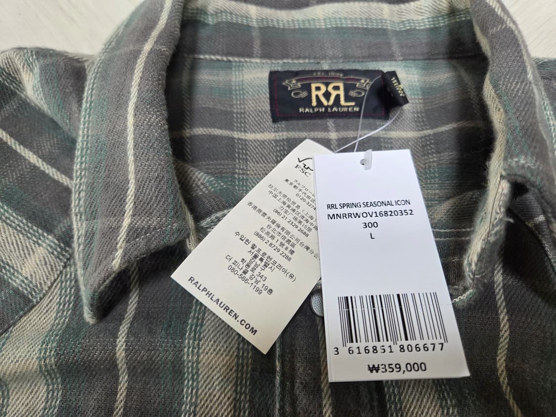 RRL 슬림핏 플래드 웨스턴셔츠 L사이즈 상품이미지2