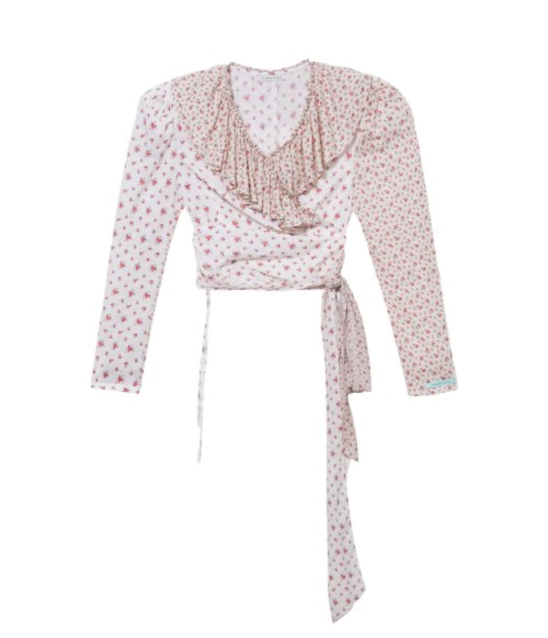 인스턴트펑크 플로럴 플리츠 랩 블라우스 상품이미지1