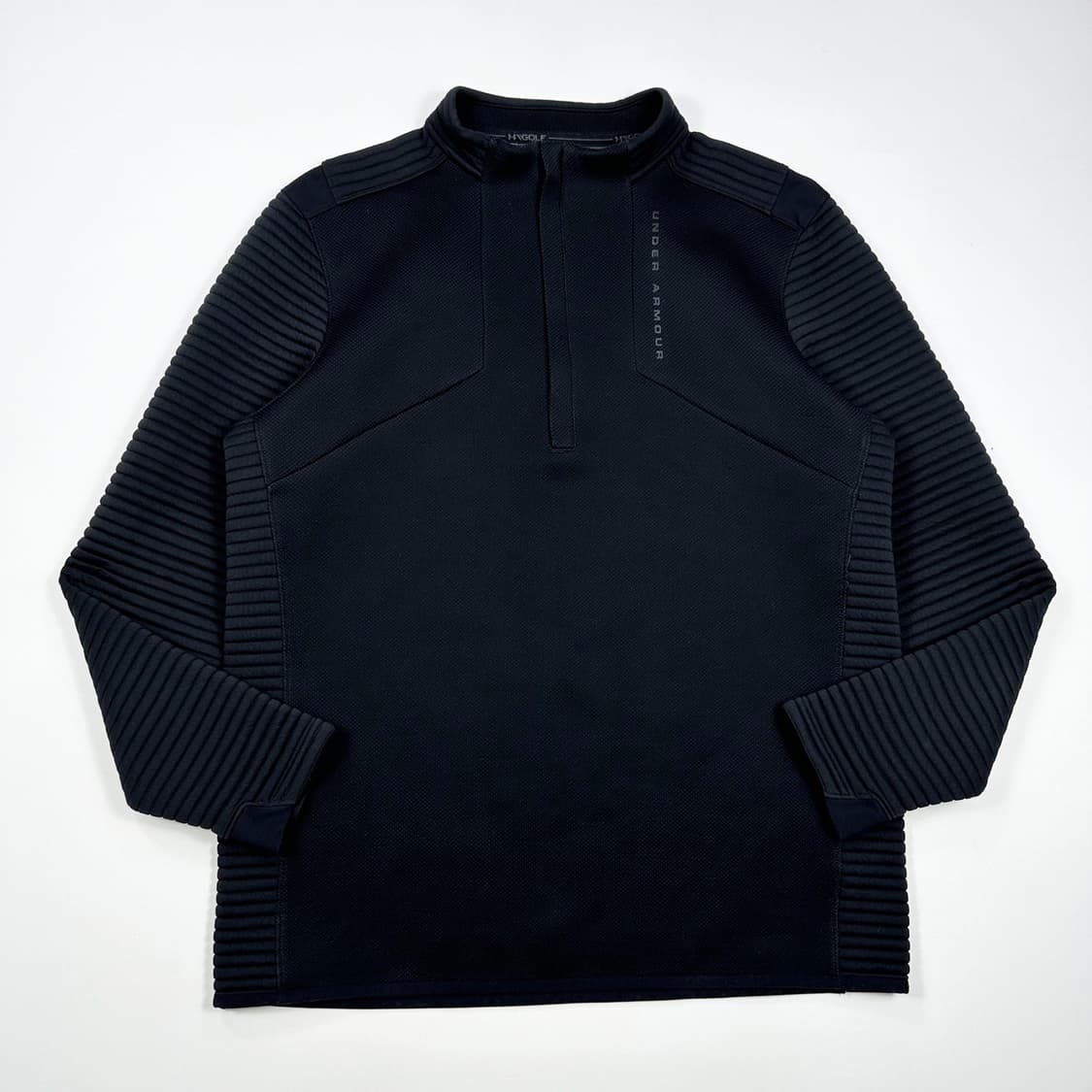 언더아머 골프 트레이닝 반집업 블랙 쉘탑 (XL) 상품이미지2