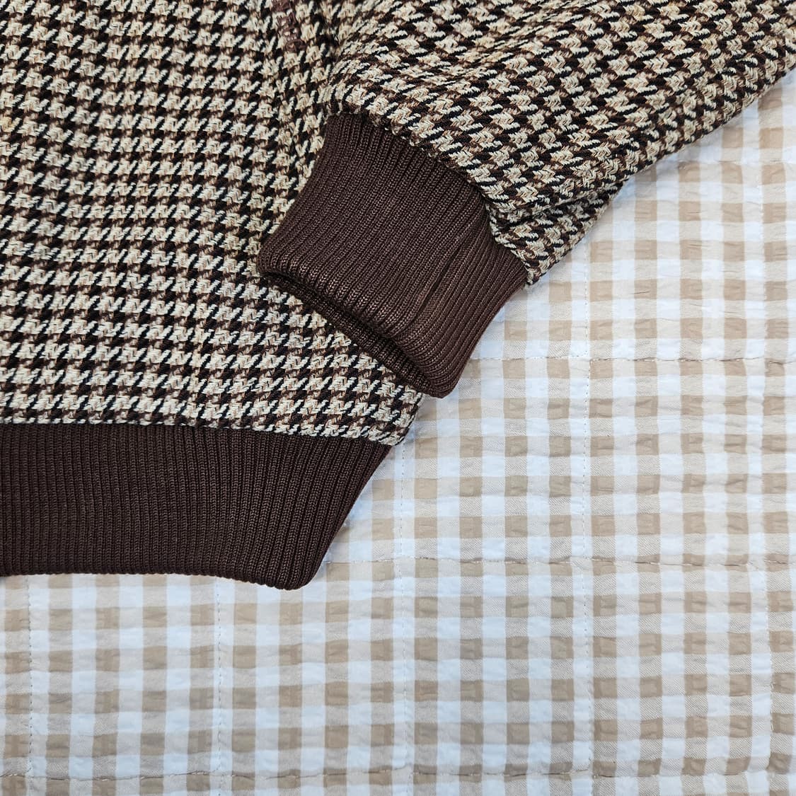 런던포그 하운드투스 패턴 봄버 자켓 남자100 상품이미지4