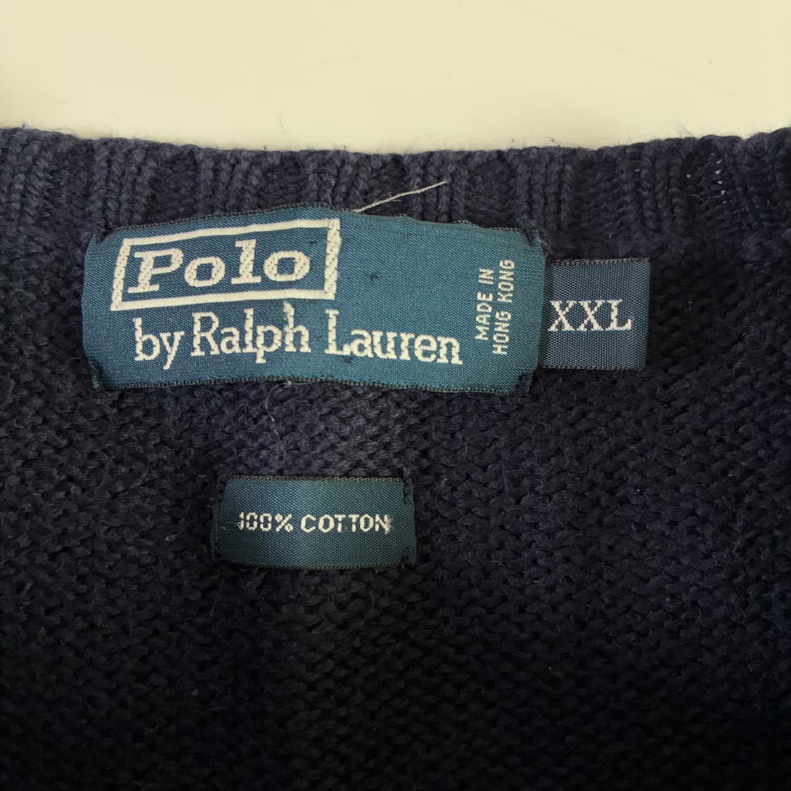 Polo  폴로 랄프로렌 90,s 자수 코튼  네이비 라운드 니트 상품이미지4