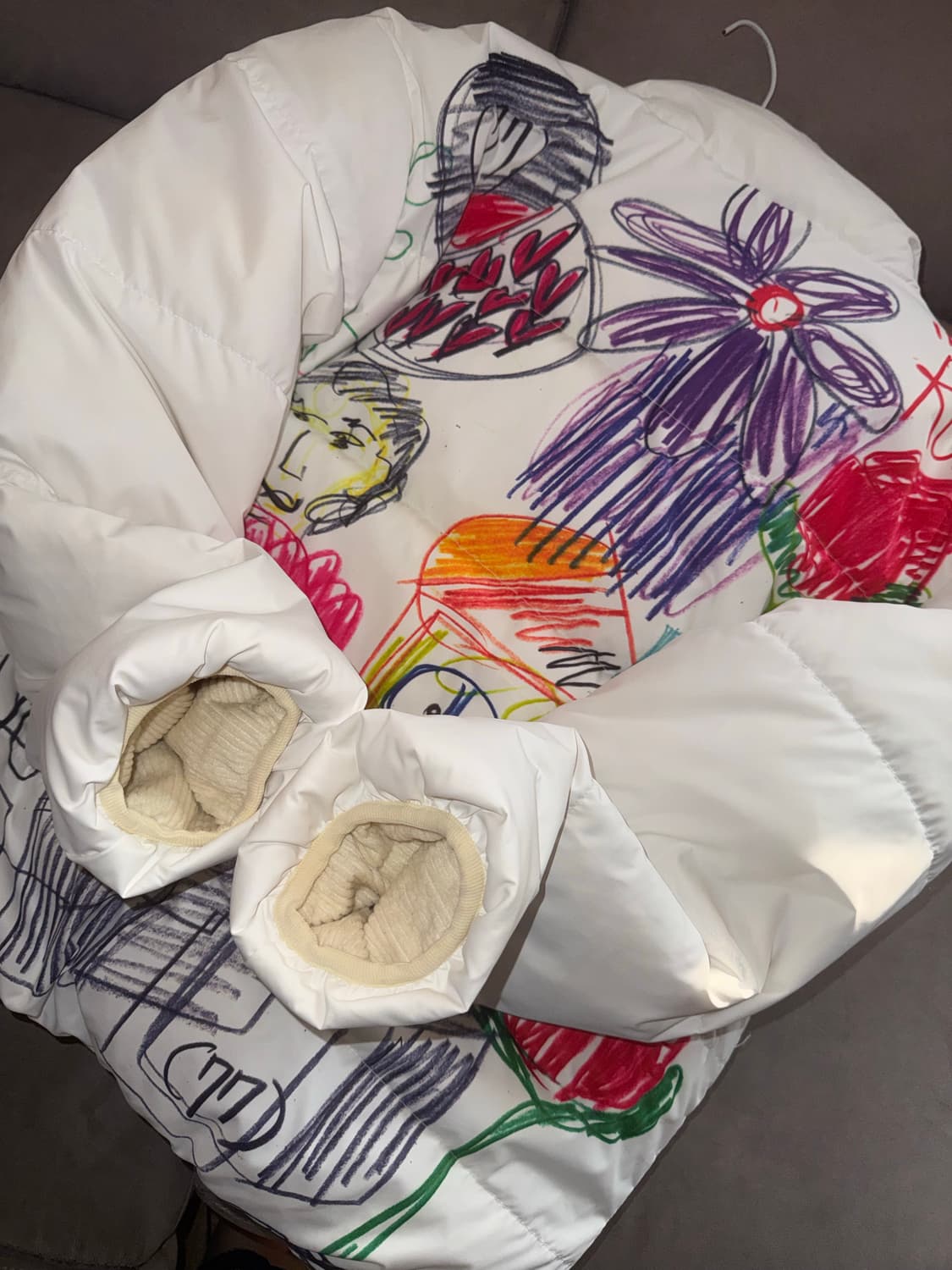 마뗑킴X더뮤지엄비지터 리버시블 화이트코듀로이패딩 혜인서무신사미스치프 상품이미지4