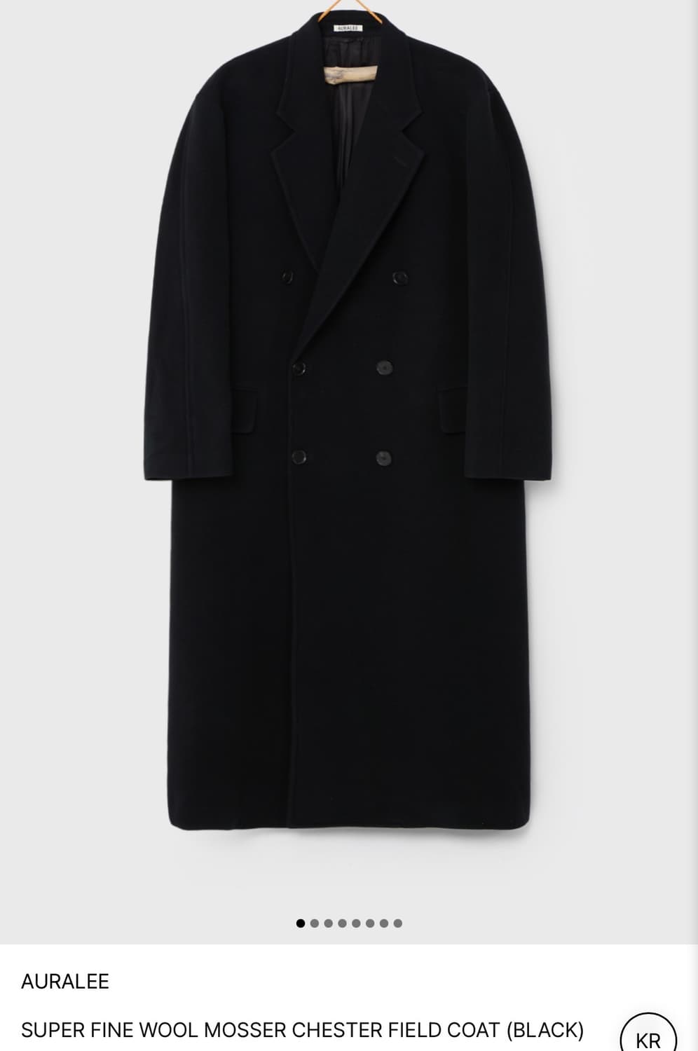 구매)오라리 모저 울 체스터필드 코트 블랙 4사이즈 상품이미지1