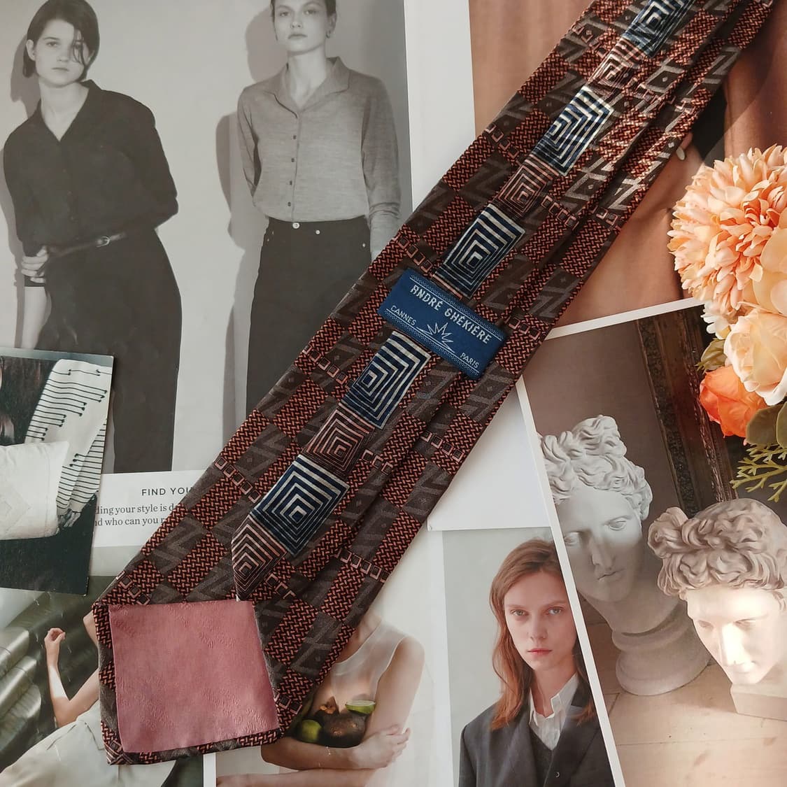 앙드레 게키에르 실크 모자이크 넥타이 9.5cm A+등급 A19218
 상품이미지3