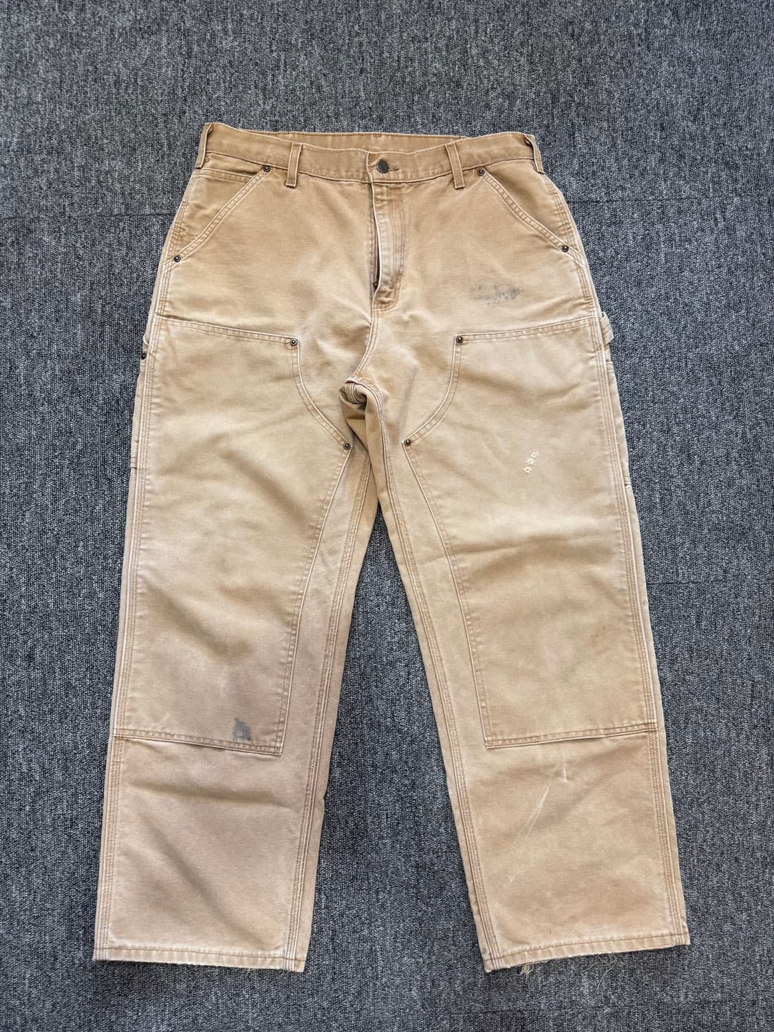 90s USA 칼하트 베이지 더블니 팬츠 34 상품이미지3
