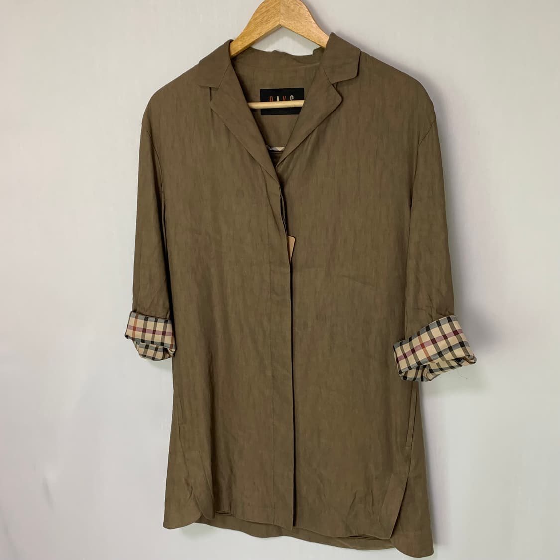 닥스 빈티지 체크 안감 하프 린넨 코트 7부 여름 여성 자켓 상품이미지2